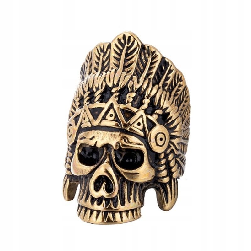 Pierścień sygnet obrączka indiański czaszka 453