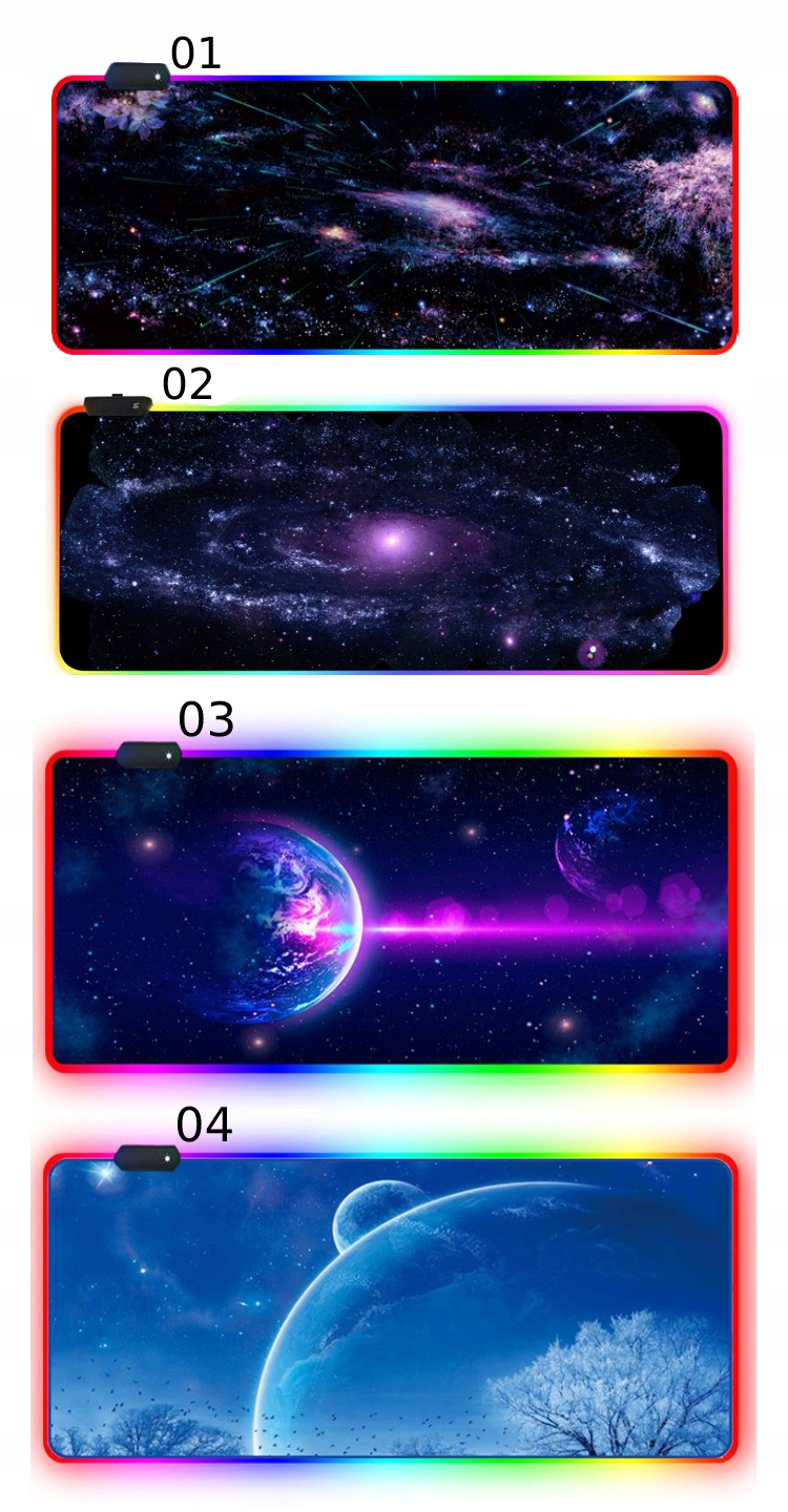 Podkładka gamingowa pod myszkę duża dla graczy prezent rgb led 90x40 04 - obrazek 2