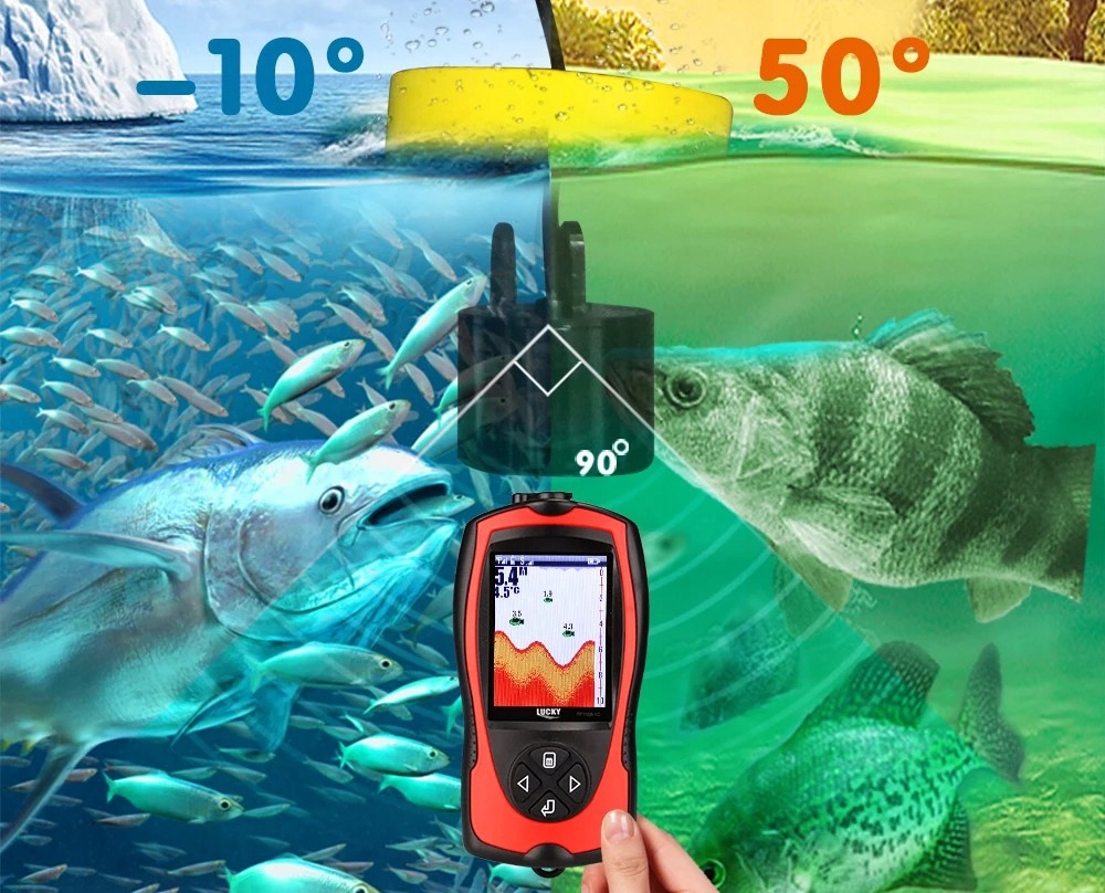 Echosonda wędkarska bezprzewodowa na wędkę łódź zanętową lucky 100m alarm - zdjęcie 9