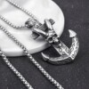 Naszyjnik srebrny marynarz piraci kotwica 378 - miniatura 3