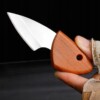 Nożyk przenośny drewniana rękojeść etui brelok do kluczy poręczny kemping - miniatura 7