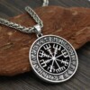 Naszyjnik kompas wikingów vegvísir nordycki 133 - miniatura 2