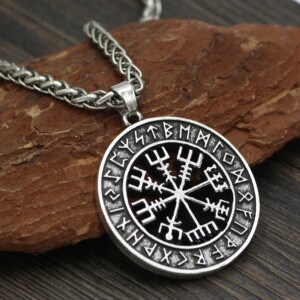 Naszyjnik kompas wikingów vegvísir nordycki 133 - miniatura 2