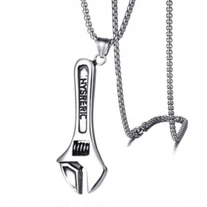 Naszyjnik srebrny łańcuszek mechanik klucz 316l