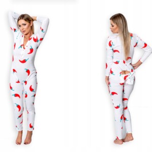 Piżama damska prezent na walentynki dla dziewczyny rozpinana papryczki xl - miniatura 2