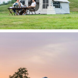 Duży namiot kempingowy pompowany 4 osobowy dmuchany pompka 6.4m2 320x200cm - miniatura 7