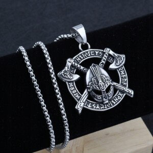 Naszyjnik srebrny wikingów topory runa nordic 406 - miniatura 12
