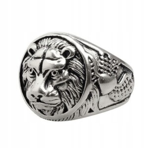 Pierścień sygnet lew potęga męskość amulet 151 - miniatura 1
