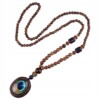 Naszyjnik drewniany nepal buddyjski mala amulet talizman koraliki handmade - miniatura 1