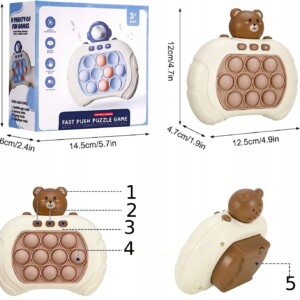 Gra elektroniczna pop it sensoryczna rozwojowa na pamięć refleks dzieci miś - miniatura 10