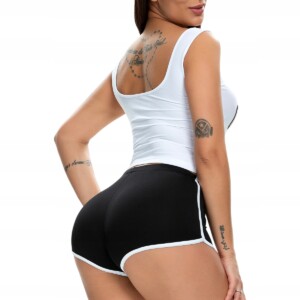 Szorty damskie sportowe wygodne spodenki czarne xl - miniatura 9
