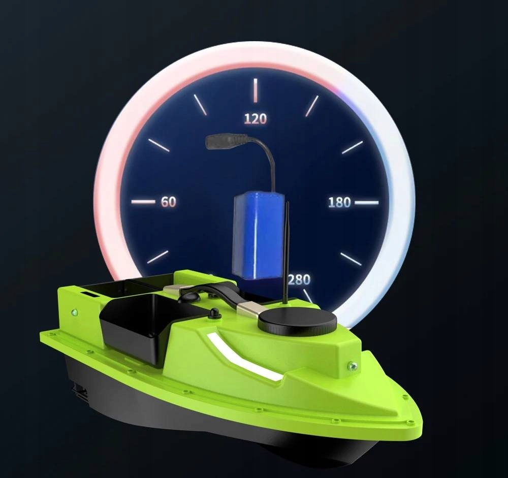 Łodź zanętowa wędkarska gps 600m 2silniki 4komory led auto powrót pilot 2kg - zdjęcie 15