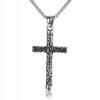 Naszyjnik srebrny stal łańcuszek krzyżyk 309 - miniatura 1