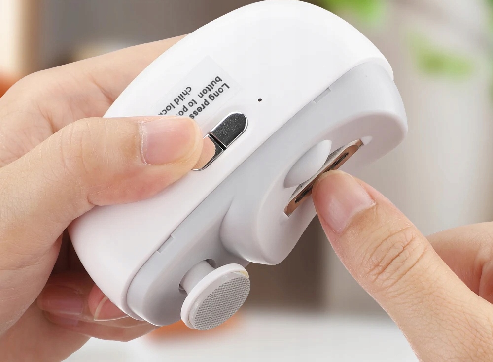 Elektryczny obcinacz do paznokci turystyczny frezarka polerka usb biała - obrazek 9