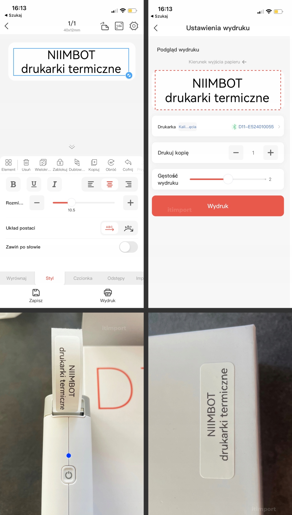 Niimbot b3s drukarka termiczna naklejki bluetooth b3s nowy model p - obrazek 10