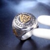 Pierścień sygnet valknut wiking nordycki runy 502 - miniatura 7