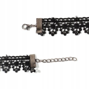 Choker koronkowy haft czarny naszyjnik gothic ch01 - miniatura 3