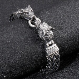 Bransoleta wikingów wilki nordycka amulet 316l 215 - miniatura 5