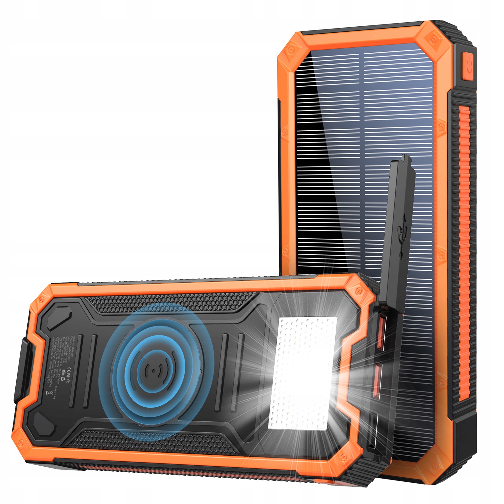 Powerbank solarny 4xusb 20000mah 20w indukcja ip65