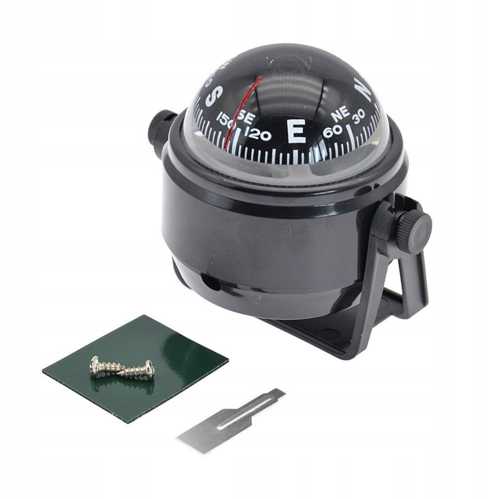 Busola kompas nawigacja morska obrotowy światło led do żaglówki czarna - obrazek 10