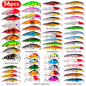 Zestaw woblerów na szczupaka sandacz okoń przynęty 56szt 2-8.5g 3-10cm - miniatura 16