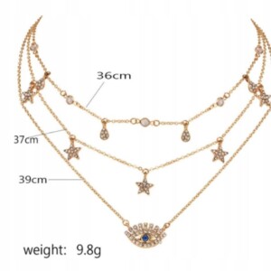 Naszyjnik choker celebrytka długa boho srebrny 55 - miniatura 2