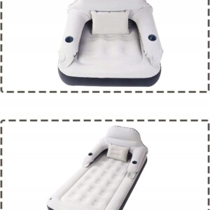 Materac z oparciem kanapa ponton dmuchany kempingowy łóżko pompowane 191 cm - miniatura 4