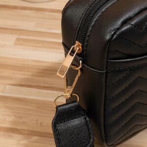 Torebka damska listonoszka czarna eko skóra zestaw 2szt chevron - miniatura 8