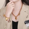 Naszyjnik srebrny piękny serce kluczyk łańcuszek modny elegancja szyk 45 cm - miniatura 5