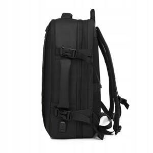 Plecak męski miejski elegancki czarny duży szkolny biurowy usb laptopa 32l - miniatura 4