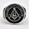 Pierścień sygnet masonów srebrny stalowy 503 - miniatura 2