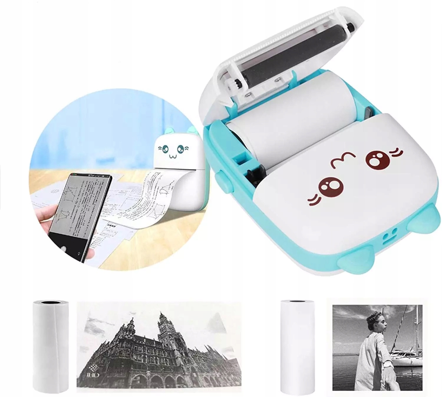 Mini drukarka termiczna dzieci kot zdjęcia notatki - obrazek 7