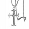 Naszyjnik srebrny stal łańcuszek krzyżyk x 319 - miniatura 1