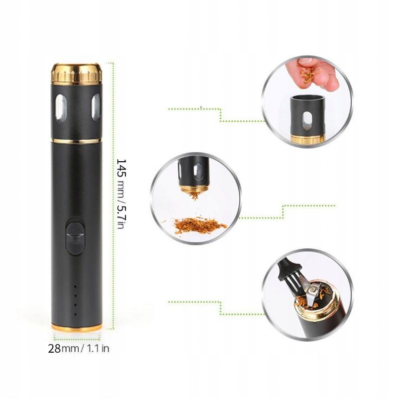 Młynek elektryczny do ziół tytoniu przypraw grinder turystyczny na usb aku - obrazek 6