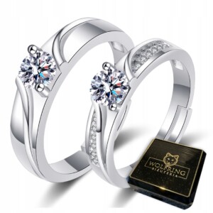 Srebrne obrączki ślubne stal para regulowane r.uni - miniatura 1