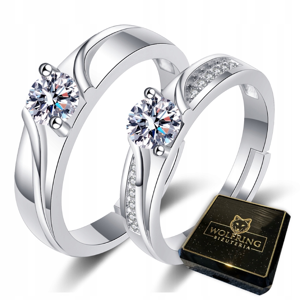 Srebrne obrączki ślubne stal para regulowane r.uni - zdjęcie 1