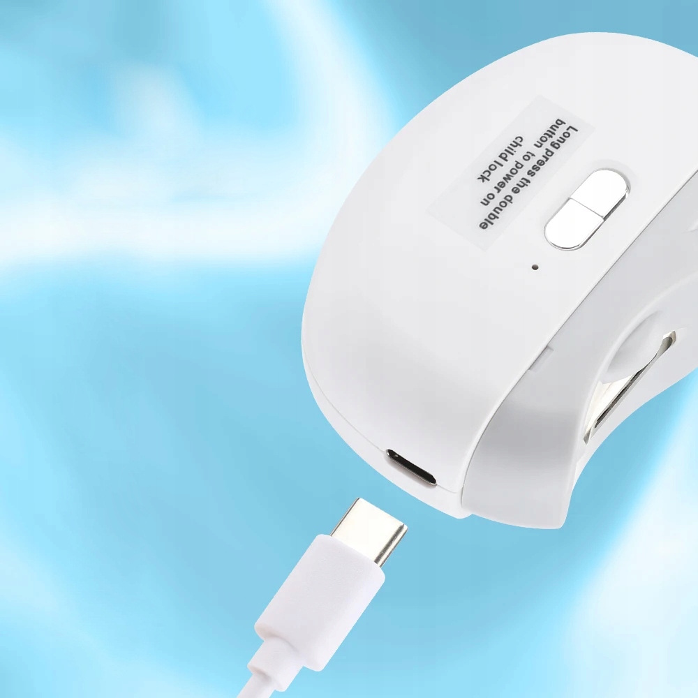 Elektryczny obcinacz do paznokci turystyczny frezarka polerka usb biała - obrazek 7