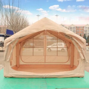 Duży namiot kempingowy pompowany 5 osobowy dmuchany pompka 8m2 320x250cm - miniatura 12