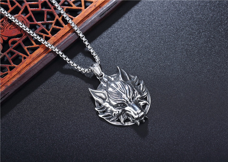 Naszyjnik srebrny łańcuszek wikingów wilk 337 - obrazek 9