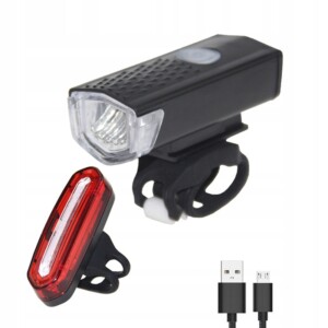Lampka led rowerowa zestaw przód tył przednia usb - miniatura 10