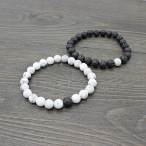 Zestaw 2 bransoletek dla par prezent kamień 107 - miniatura 5