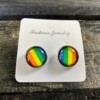 Kolczyki do ucha tęczowe tęcza lgbt okrągłe stalowe 10mm - miniatura 6