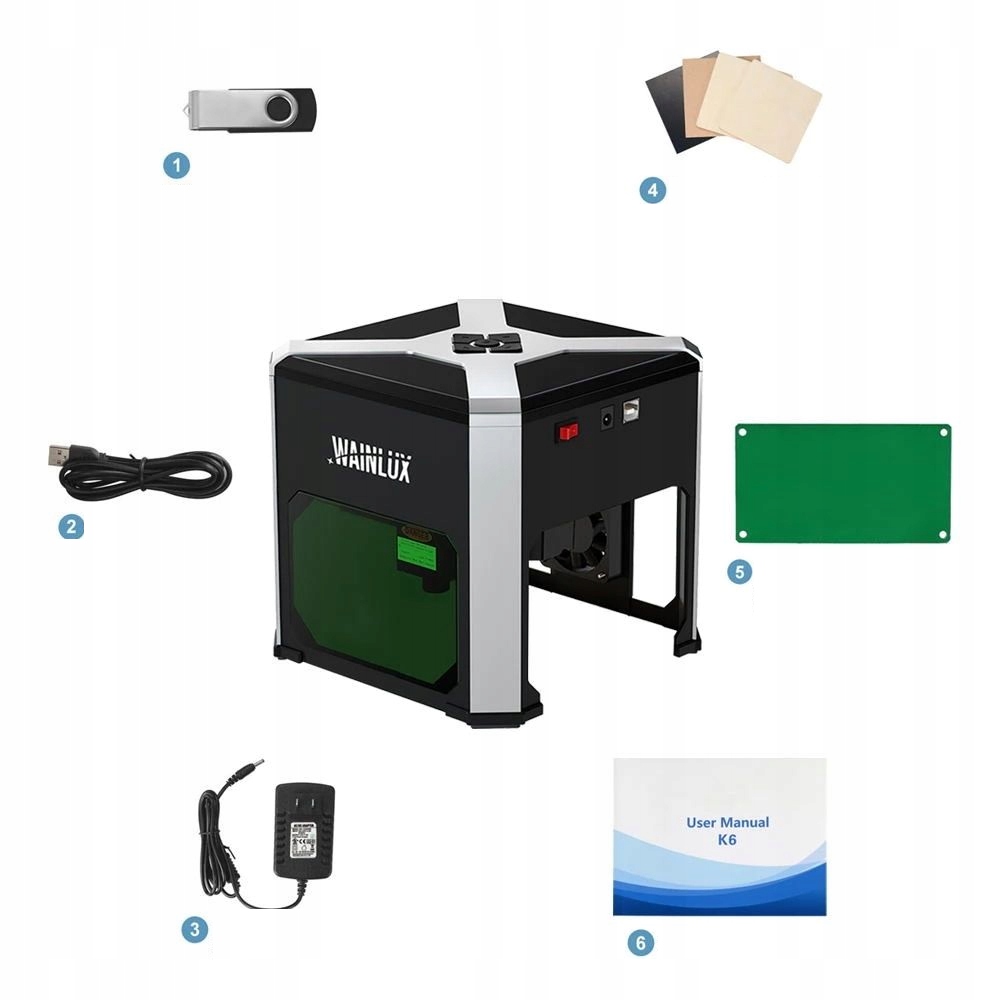 Grawer laserowy 3w drewno plastik papier skóra bluetooth k6 usb ios android - obrazek 13
