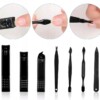 Zestaw do manicure pedicure twarzy podróżny 18 szt xxl czarny cążki etui - miniatura 7