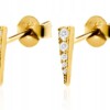Kolczyki miedziane modne klasyczne k16 złote - miniatura 1