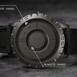 Zegarek magnetyczny kwarcowy bez wskazówek czarny męski damski - miniatura 3