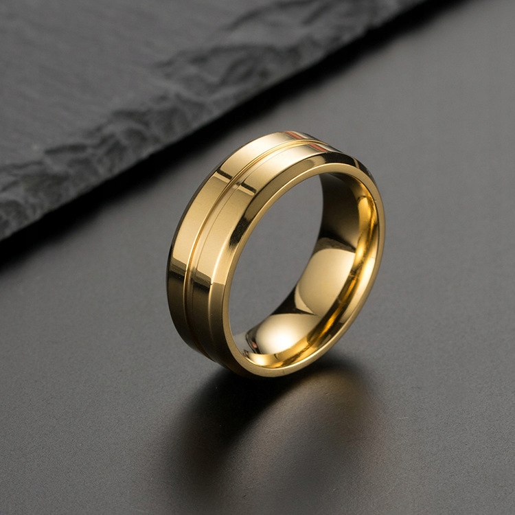 Obrączka pierścionek ślubny złota stal biżuteria 316l r.22 eu22 us10 - obrazek 5