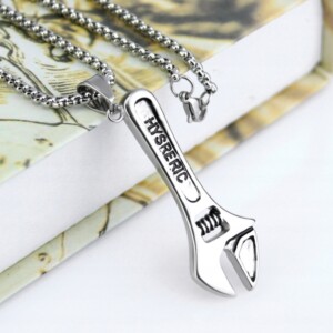 Naszyjnik srebrny łańcuszek mechanik klucz 316l - miniatura 2