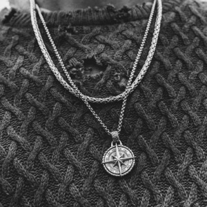 Naszyjnik kompas symbol amulet gwiazda droga 140 - miniatura 5