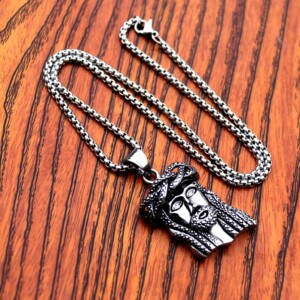 Naszyjnik srebrny stal łańcuszek słowiański 332 - miniatura 6